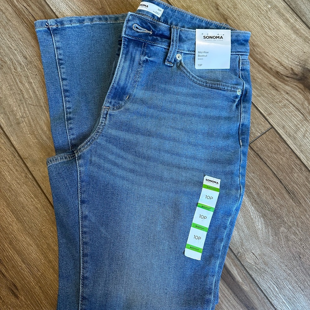 Sonoma Mid Rise Bootcut Stretch Jeans Size 10P Petite NEW With Tags